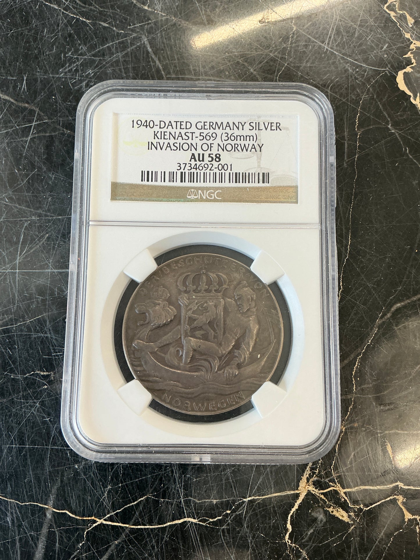 1940 Dated Germany Silver Kienast-569 Invasion of Norway