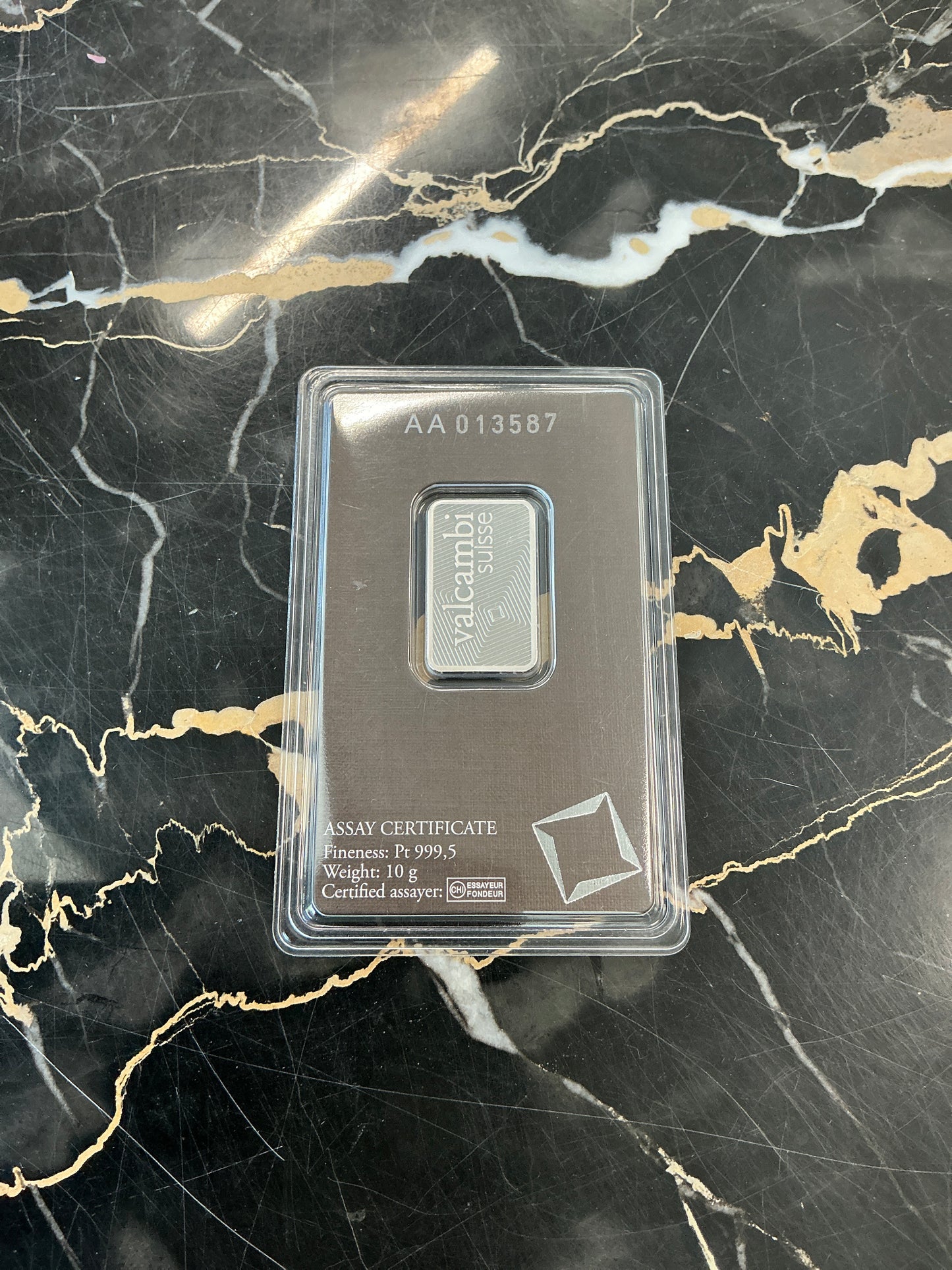 10 Gram Platinum Valcambi (Carded)