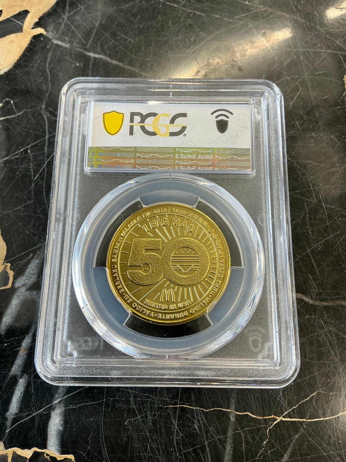 2018 McDonald's MacCoin Big Mac 50th Anniversary 10s Social Media MS67