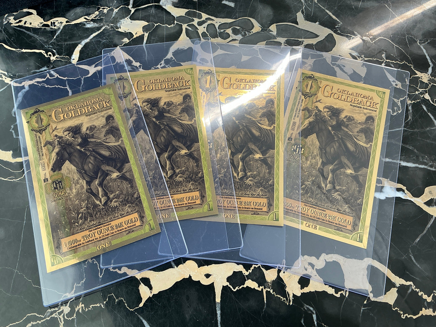 Oklahoma 1 Goldback (Lot of 4)