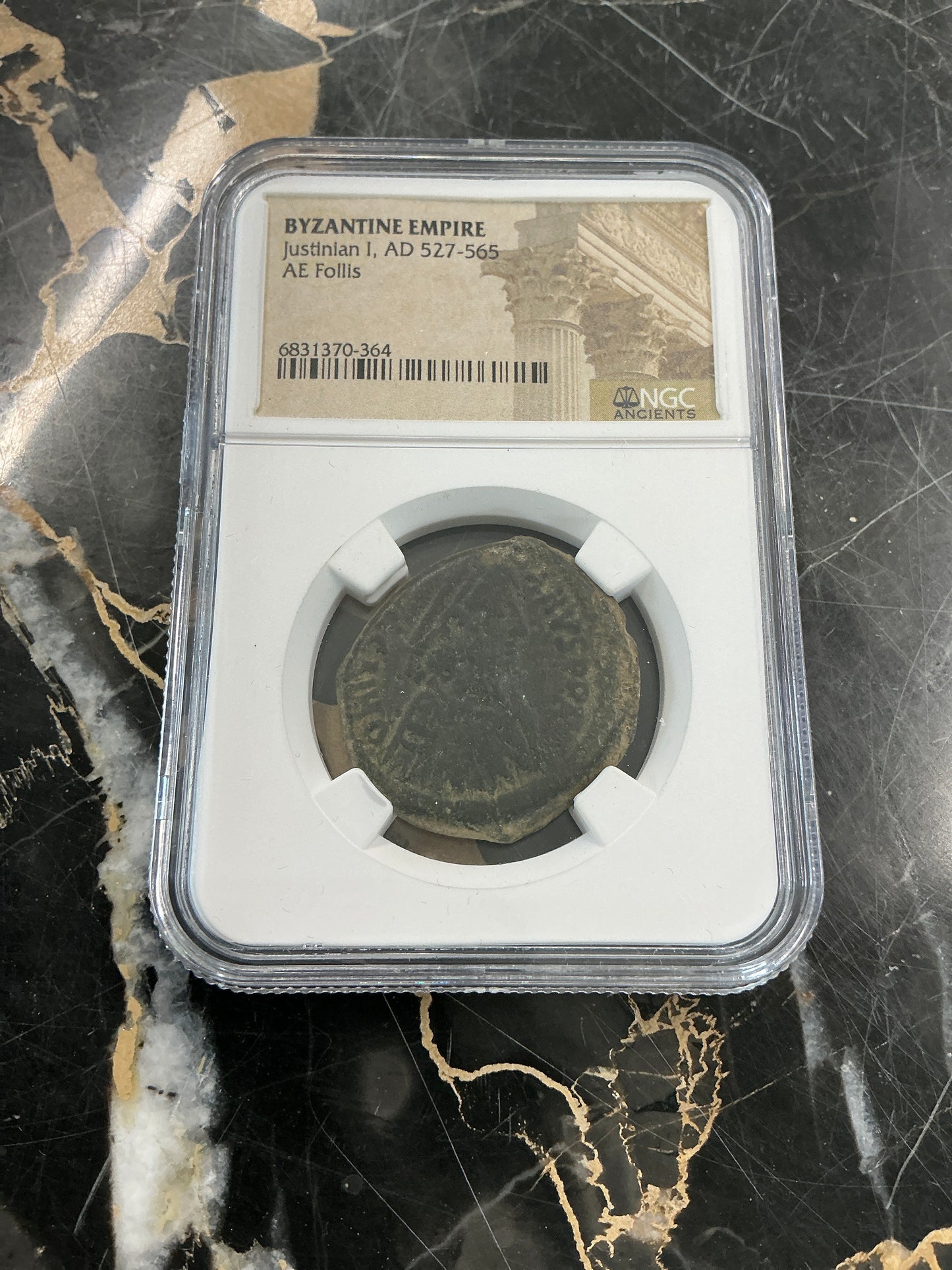 Ancient Coin Byzantine Empire Justin I, AD 527-565