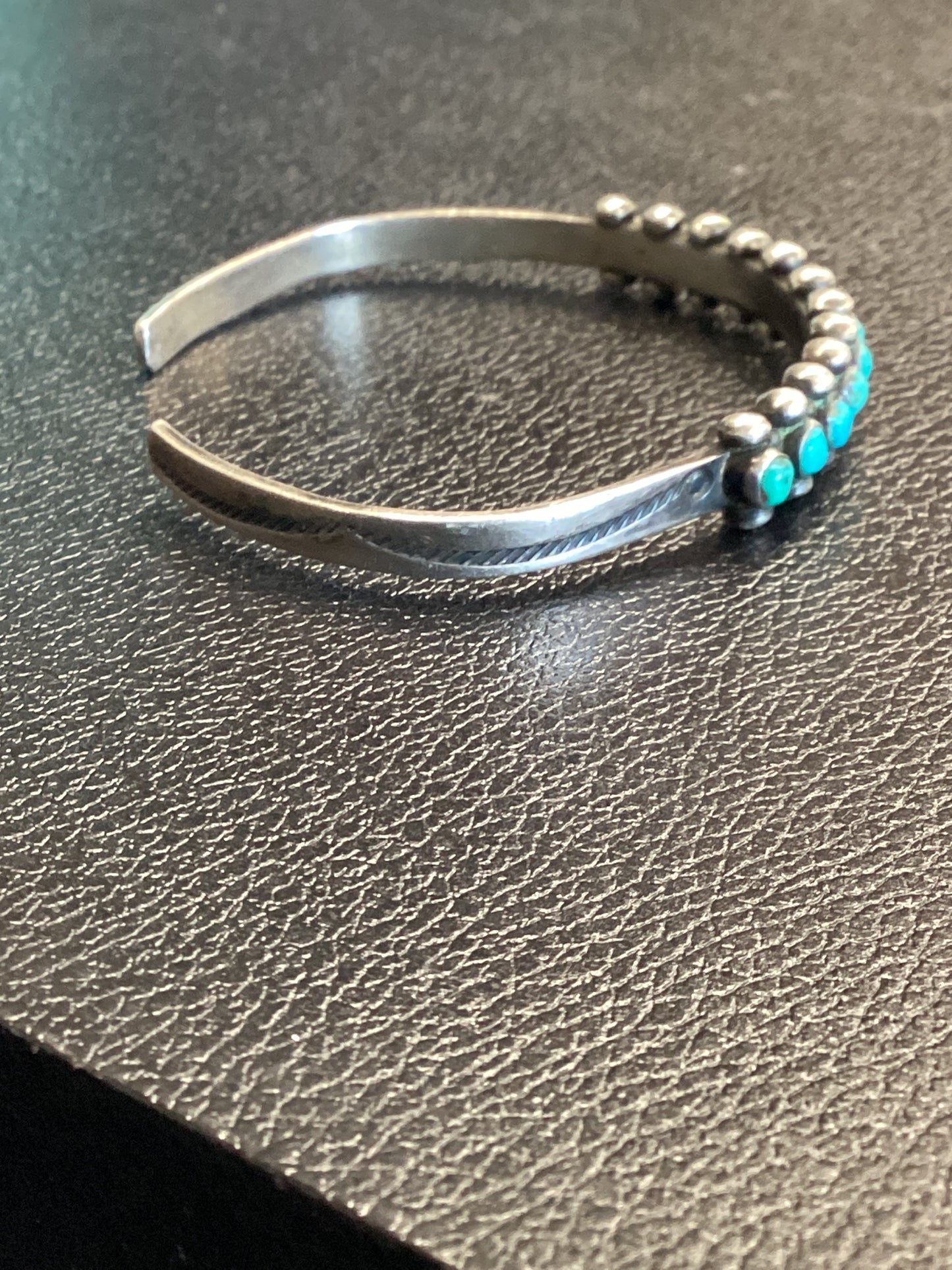 Vintage Sterling Silver Zuni Snake Eyes Bracelet