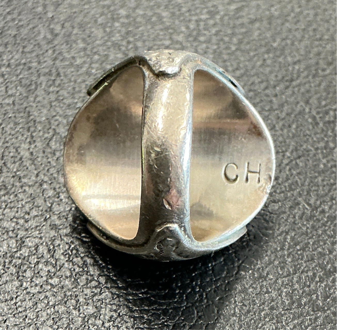 Vintage White Buffalo Sterling Navajo Men’s Ring Sz. 9 Signed CH