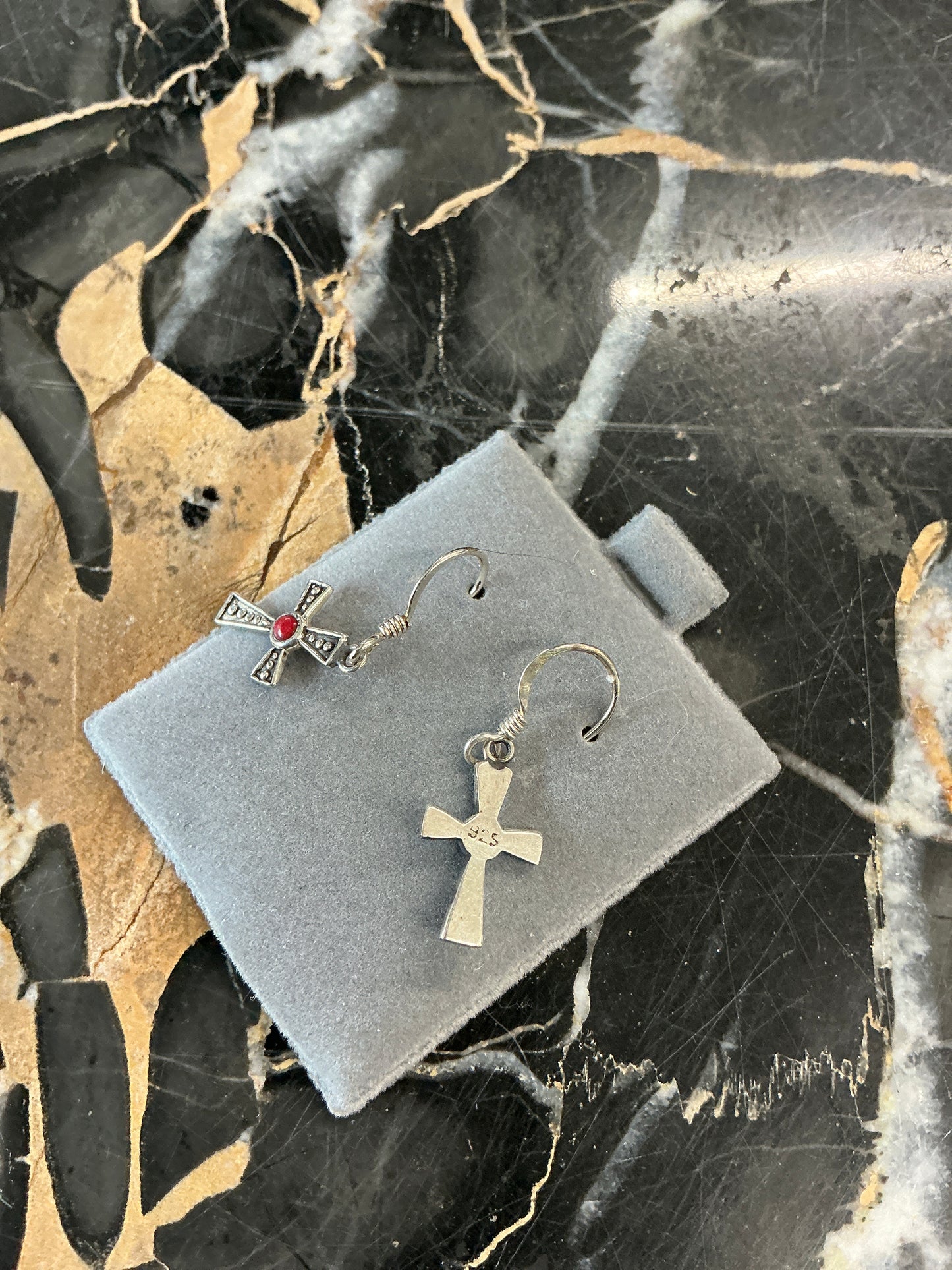 Sterling Silver Cross Earrings #E309