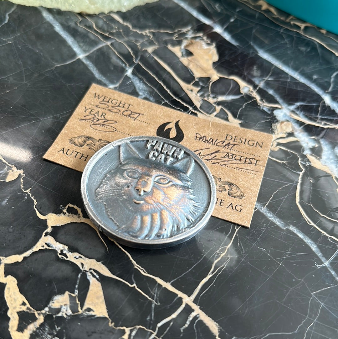 PAWN CAT 3.5 Oz Art pour Lady Liberty Bullion