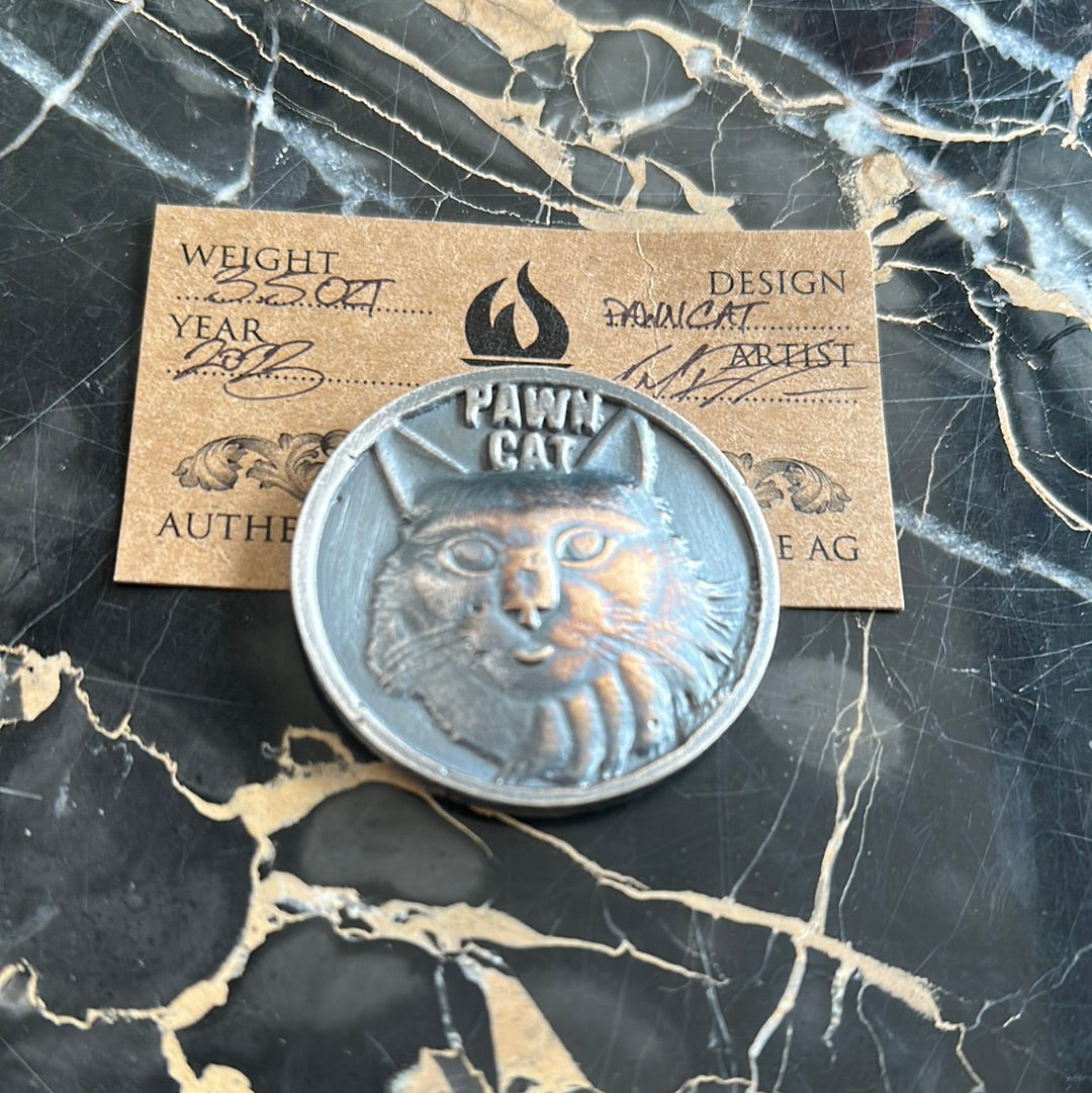 PAWN CAT 3.5 Oz Art pour Lady Liberty Bullion