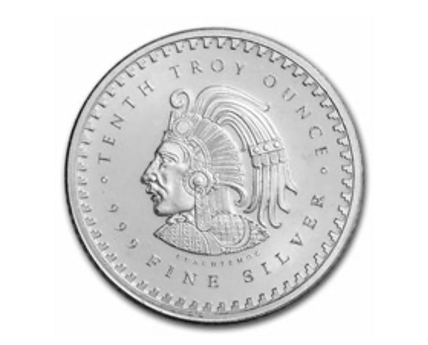 Aztec Calendar Aztec Emperor Cuauhtemoc 1 Oz .999 Pure Silver Bullion 1  TROY Oun - For Sale, Buy Now Online - Item #468493