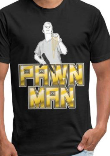 PAWN MAN Men’s T Shirt Design 1 w gun - Pawn Man Store