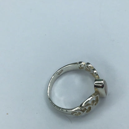 Fine Sterling Silver 925 & MotherOf Pearl Swirl Ring Sz. 7