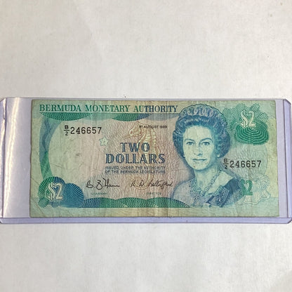 1989 Bermuda Monetary Authority $2 dollar note