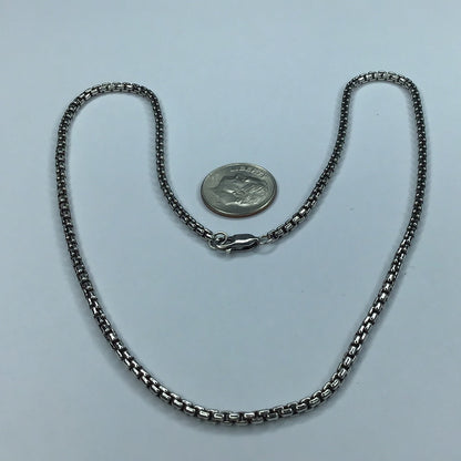 Fine Sterling Silver 925 2mm Wheat Chain/Necklace 16”