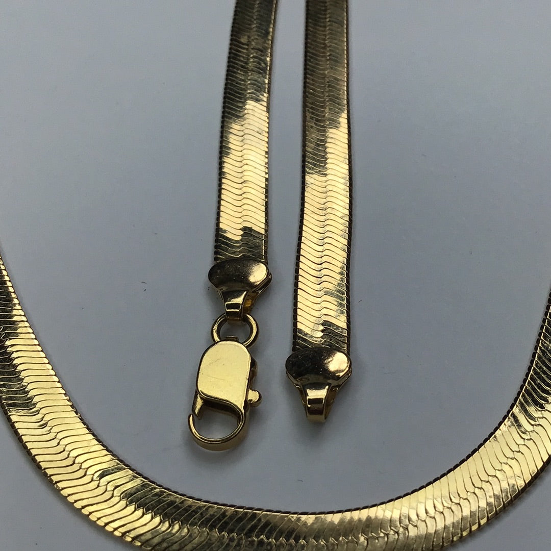 24” Yellow Gold Tone 6mm Herringbone Chain/Necklace - Pawn Man Store