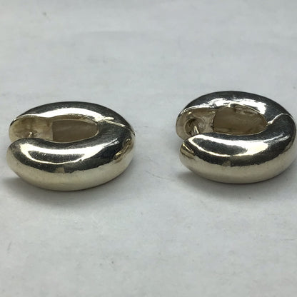 Sterling Silver 925 Huggie Hoop Earrings Reversible Hinged NEW