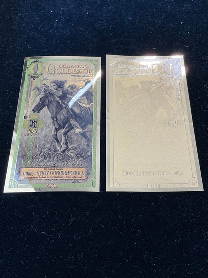 Oklahoma 1 Goldback (Lot of 4)