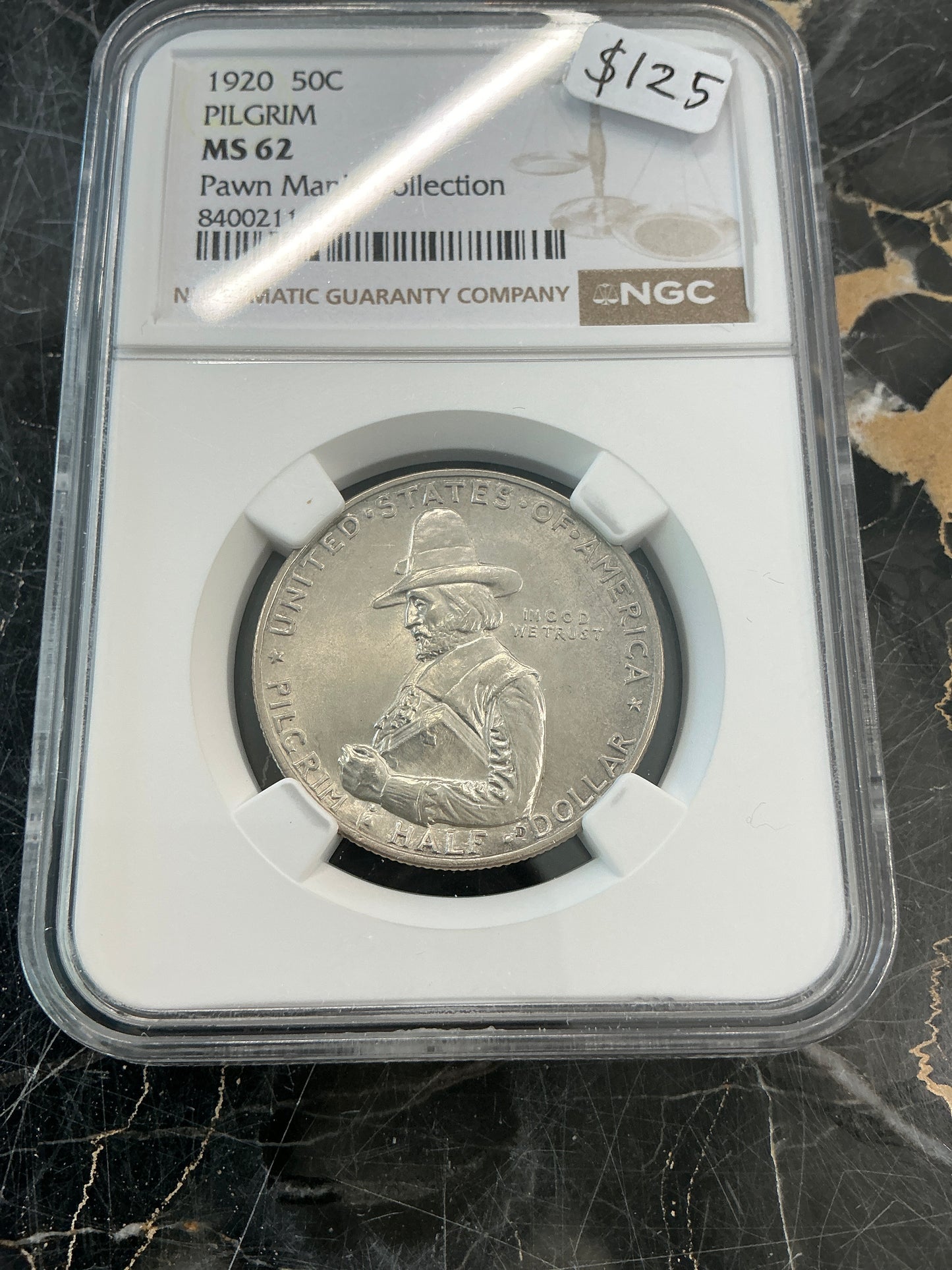 1920 50 Cent Pilgrim MS 62 Pawn Man's Collection