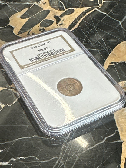 1916 CUBA MS63 1C NGC (RARE)