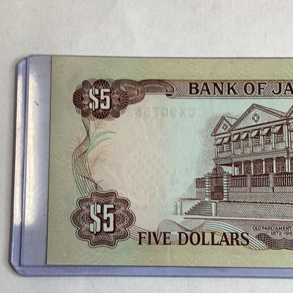 1992 Bank of Jamaica $5 note uncirculated