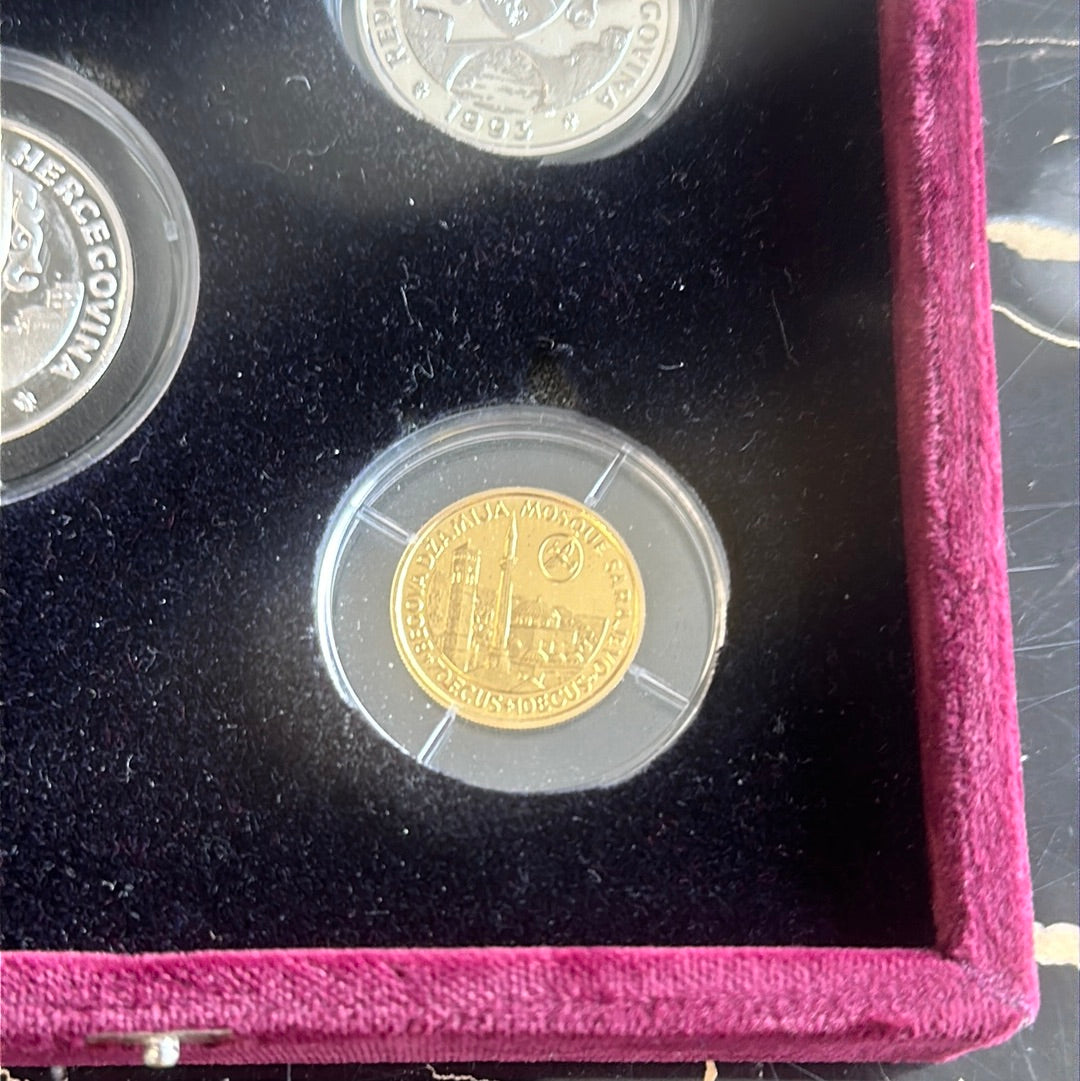 Ultra Rare First Silver and Gold Coins of Bosnia and Heregovina 3 coin set
