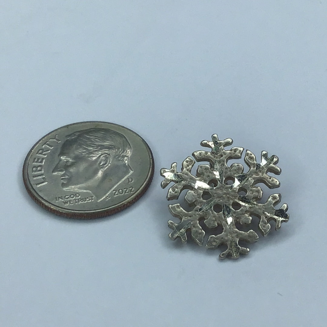 Fine Sterling Silver 925 Diamond Cut Snowflake Pendant - Pawn Man Store