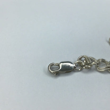 Fine Sterling Silver Double Link Charm Bracelet 7” - Pawn Man Store