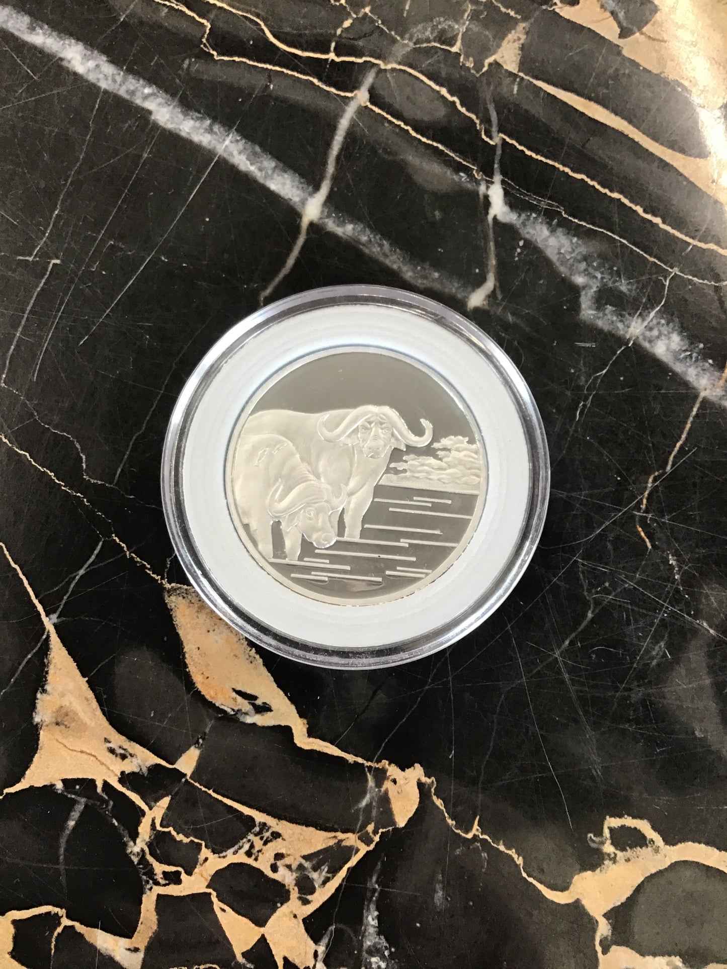 2015 DPRK 🇰🇵 Wildlife Water Buffalo Aluminum Proof 20 Won Coin