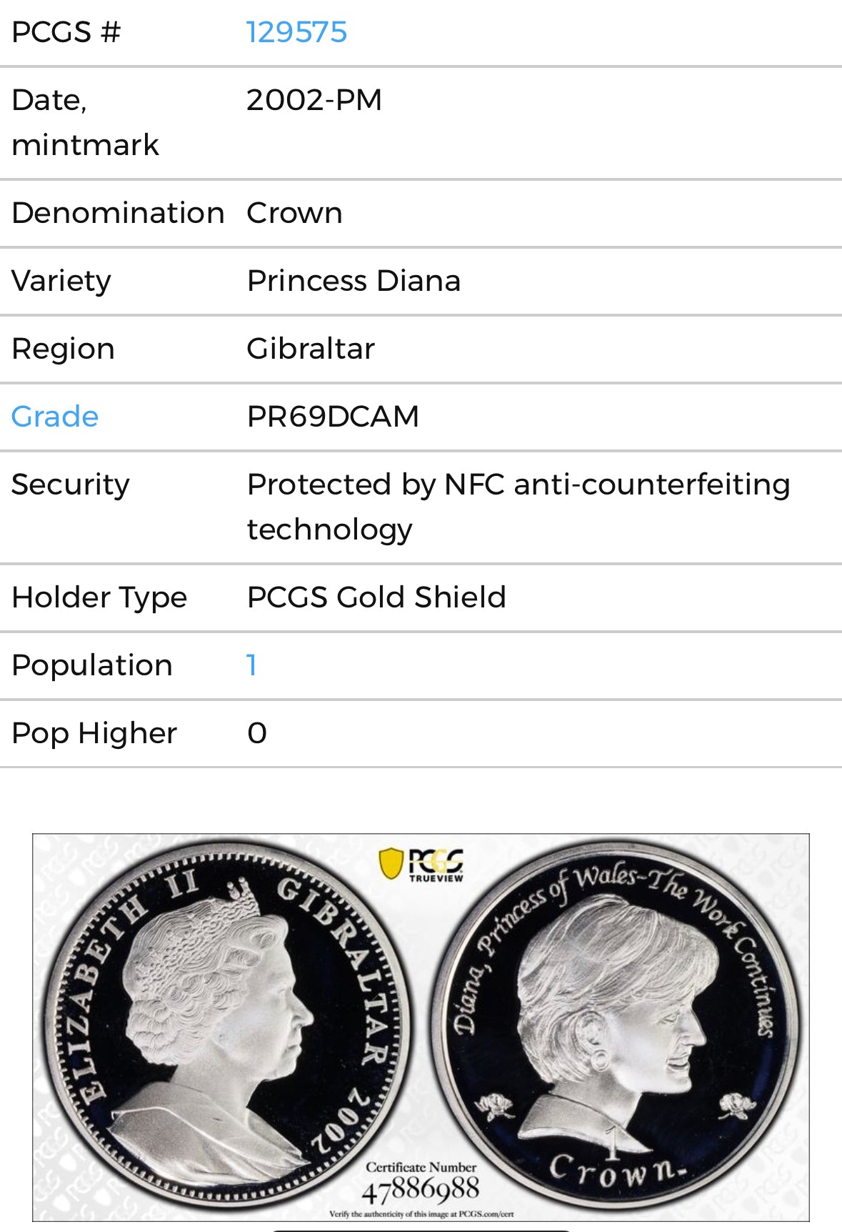 2002 PCGS PR69DCAM FULL SET - Princess Diana: The Work Continues .925 Proofs 10k minted TOP POP (ALL)