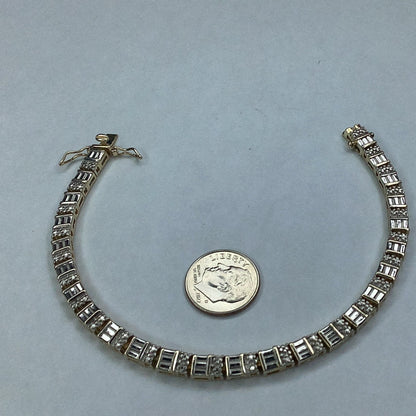 Sterling Silver 925 Gold Filled Section Link Bracelet 7.5”