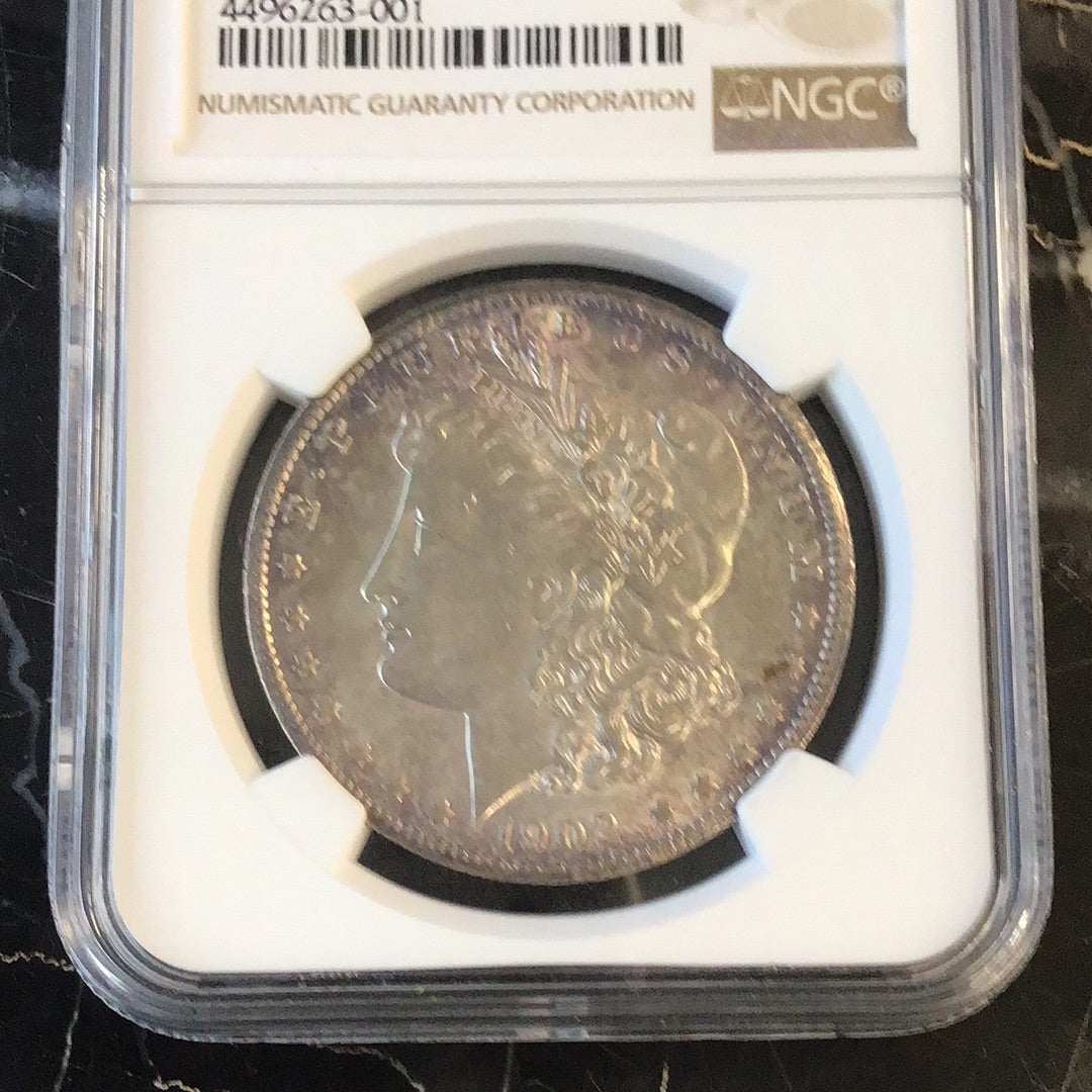 NGC 1902 S S$1 AU 58 Morgan Silver Dollar