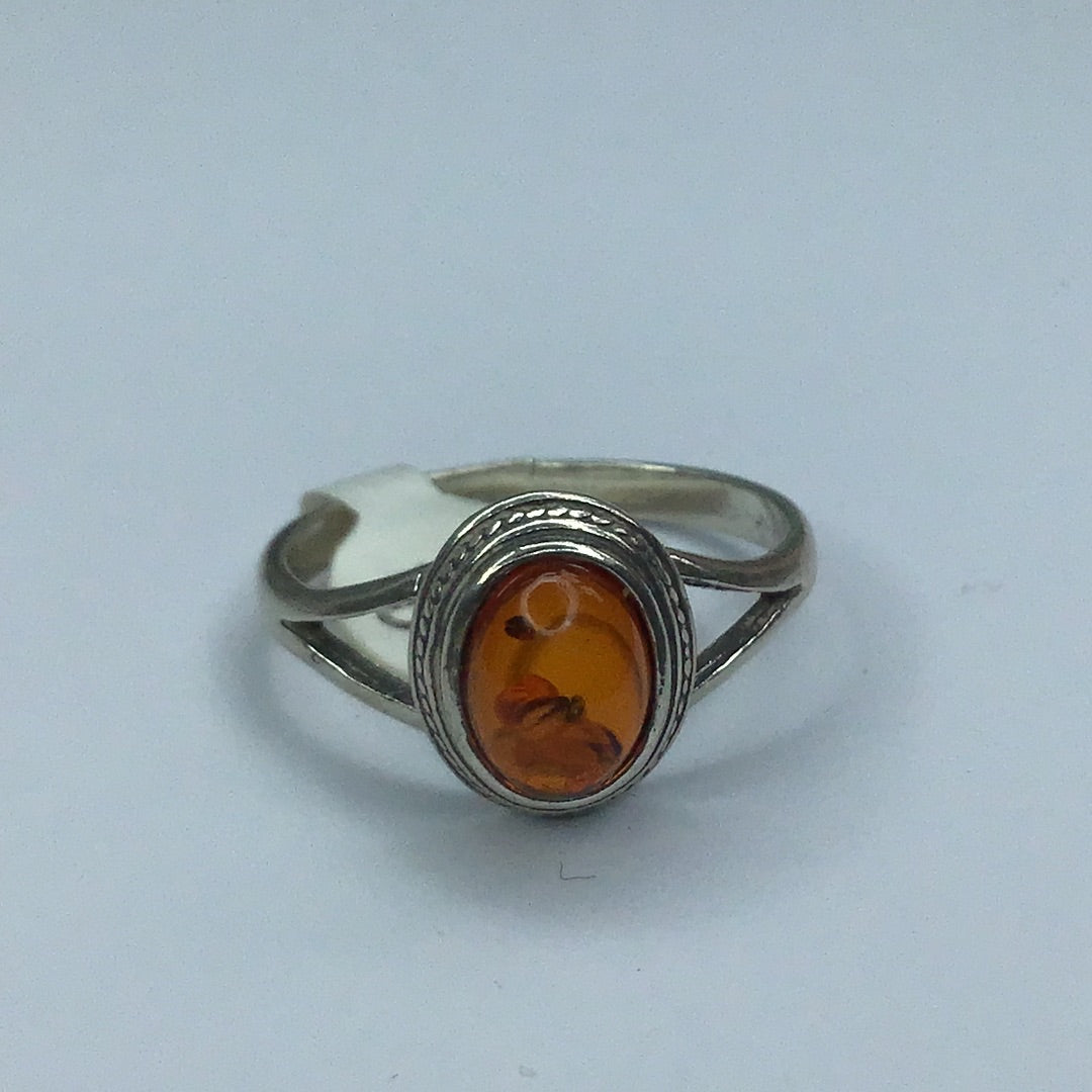 New Sterling Silver 925 Baltic Amber Ring Sz. 7.5 - Pawn Man Store