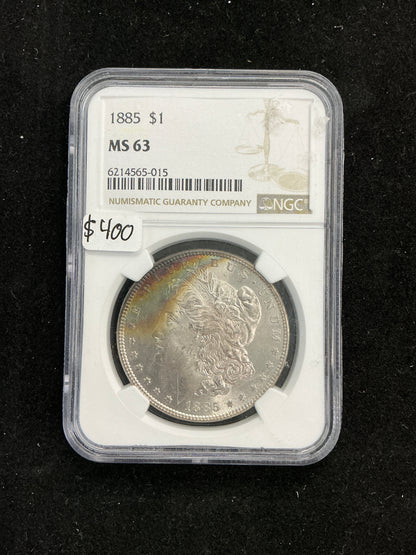 1885 Morgan Silver Dollar MS 63