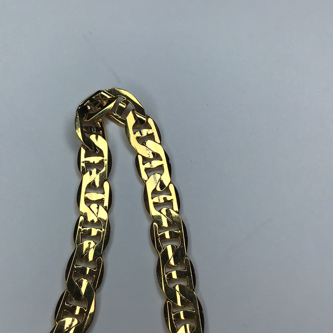 Yellow Gold Tone 9mm Gucci Style Link Bracelet 7.25” - Pawn Man Store