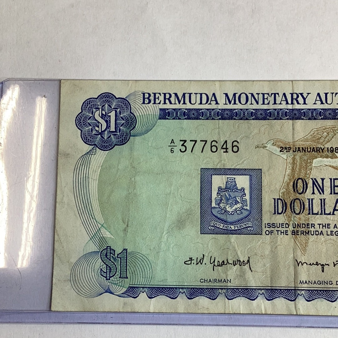 1982 Bermuda Monetary Authority $1 dollar note