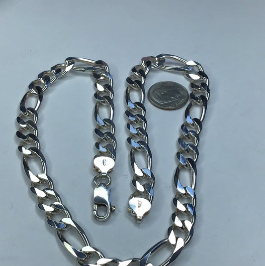 New Fine Sterling Silver 925 Italy Heavy Figaro Link Chain Necklace 16” - Pawn Man Store