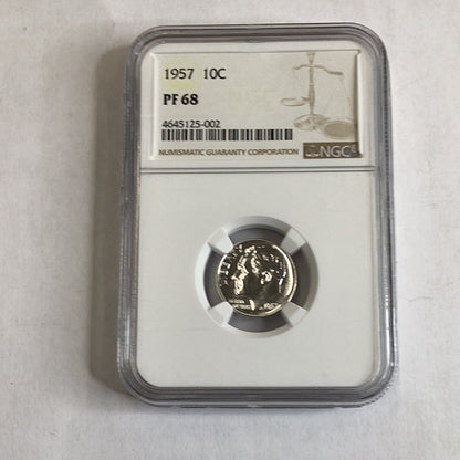 NGC 1957 10¢ Proof 68 Roosevelt silver dime .900