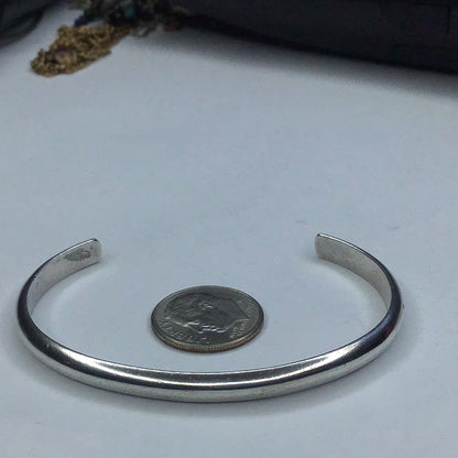 Fine Sterling Silver Cuff Bracelet 4.5mm Wide Small Size