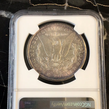 NGC 1902 S S$1 AU 58 Morgan Silver Dollar