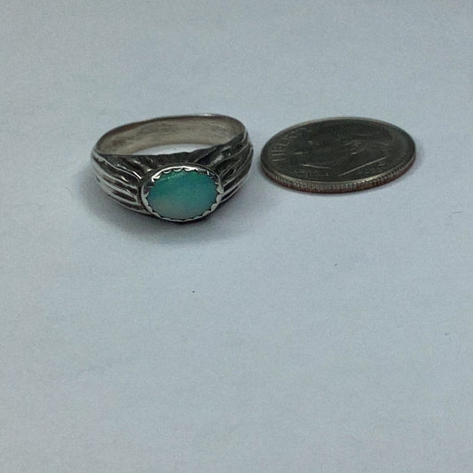 Sterling Silver & Oval Opal Ring sz. 5.5 - Pawn Man Store