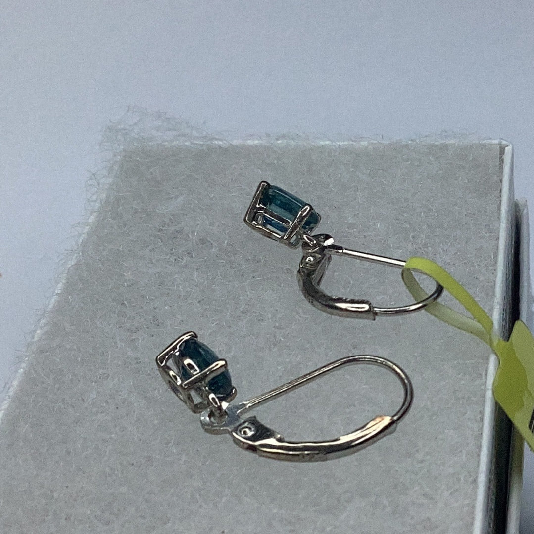 Sterling Silver 925 Lever Back Dangle Kyanite Gemstones Earrings