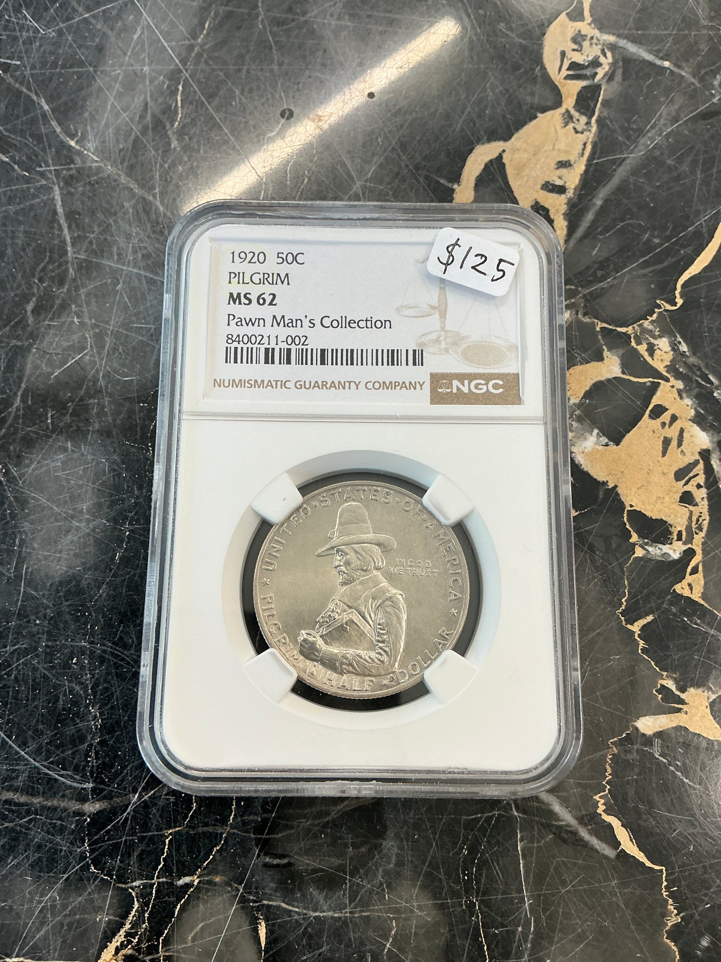 1920 50 Cent Pilgrim MS 62 Pawn Man's Collection