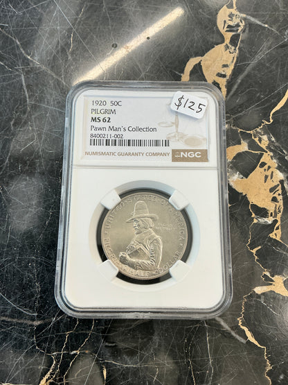 1920 50 Cent Pilgrim MS 62 Pawn Man's Collection
