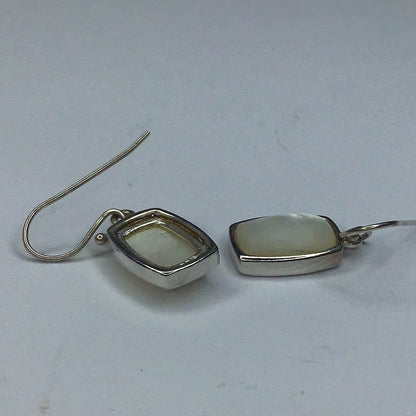 Sterling Silver Mother Of Pearl Wire Dangle Earrings