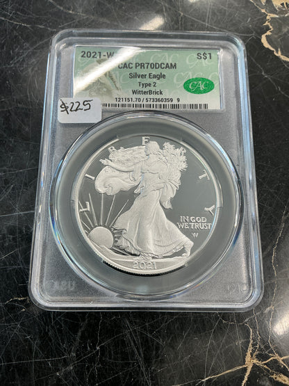 CAC PR70DCAM Silver Eagle