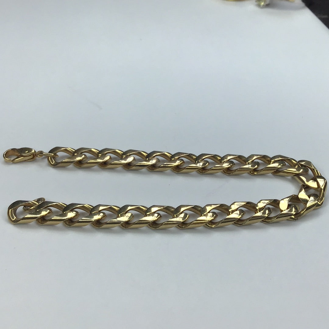 Yellow Gold Tone 6mm Curb Link Bracelet 7.5” - Pawn Man Store