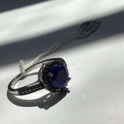 Fine Sterling Silver 925 Faceted Lapis Ring Sz. 8 - Pawn Man Store