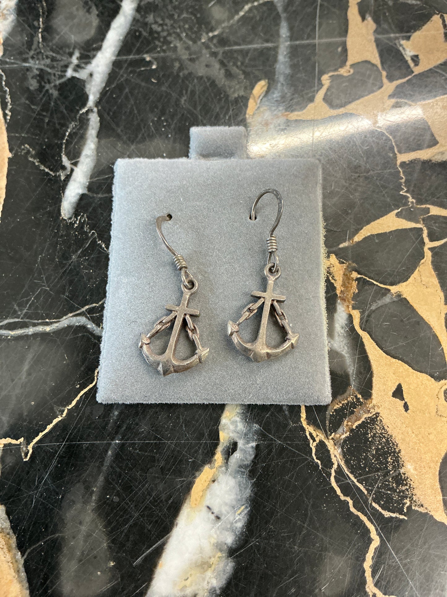 Sterling Silver Anchor Earrings