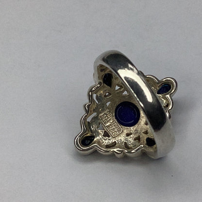 Sterling Silver 925 Blue Onyx Ring sz 6.75