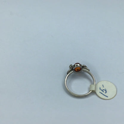 Fine New Sterling Silver 925 Baltic Amber Ring Sz. 5.5