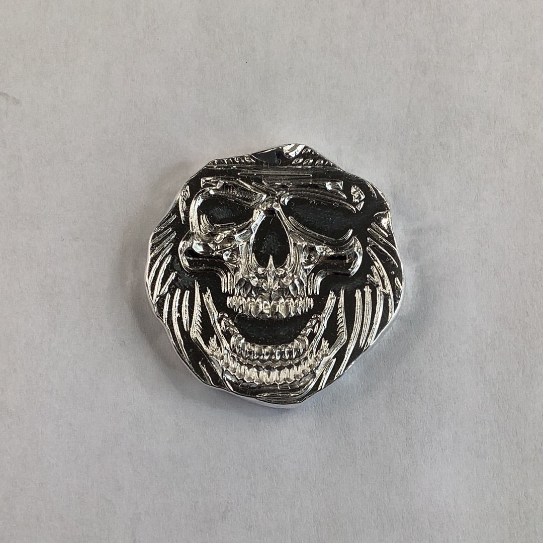 Haleybug Skull Face 1 oz .999 Fine Silver Doubloon Round