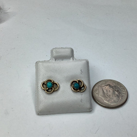 Sterling Silver 925 & Turquoise Stud Earrings New - Pawn Man Store