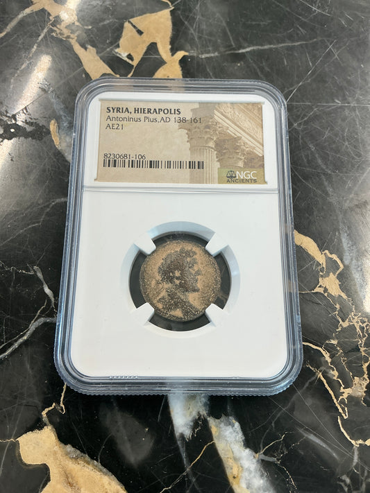 Ancient Coin Syria Hierapolis, Antoninus Pius AD 138-161
